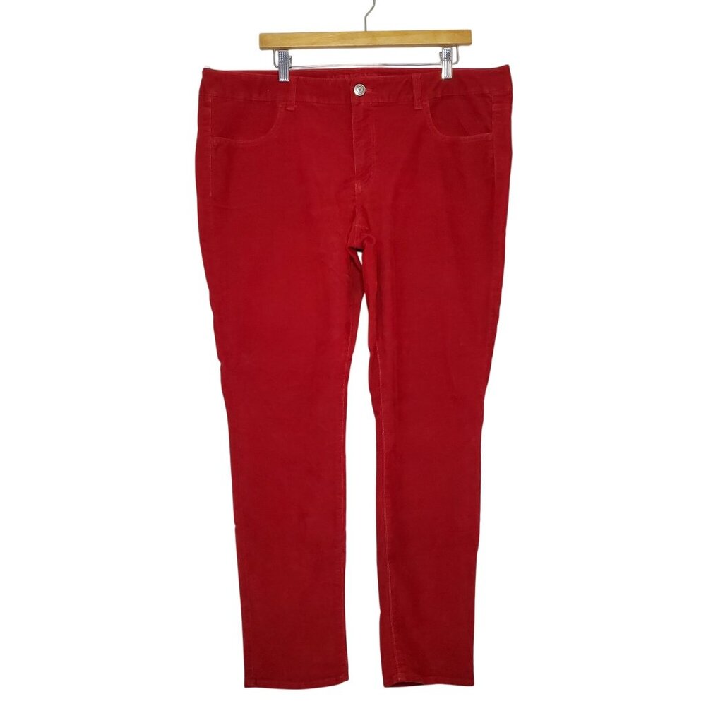 American Eagle Outfitters Red Corduroy Legging Stretch Pants Size 18 Regular